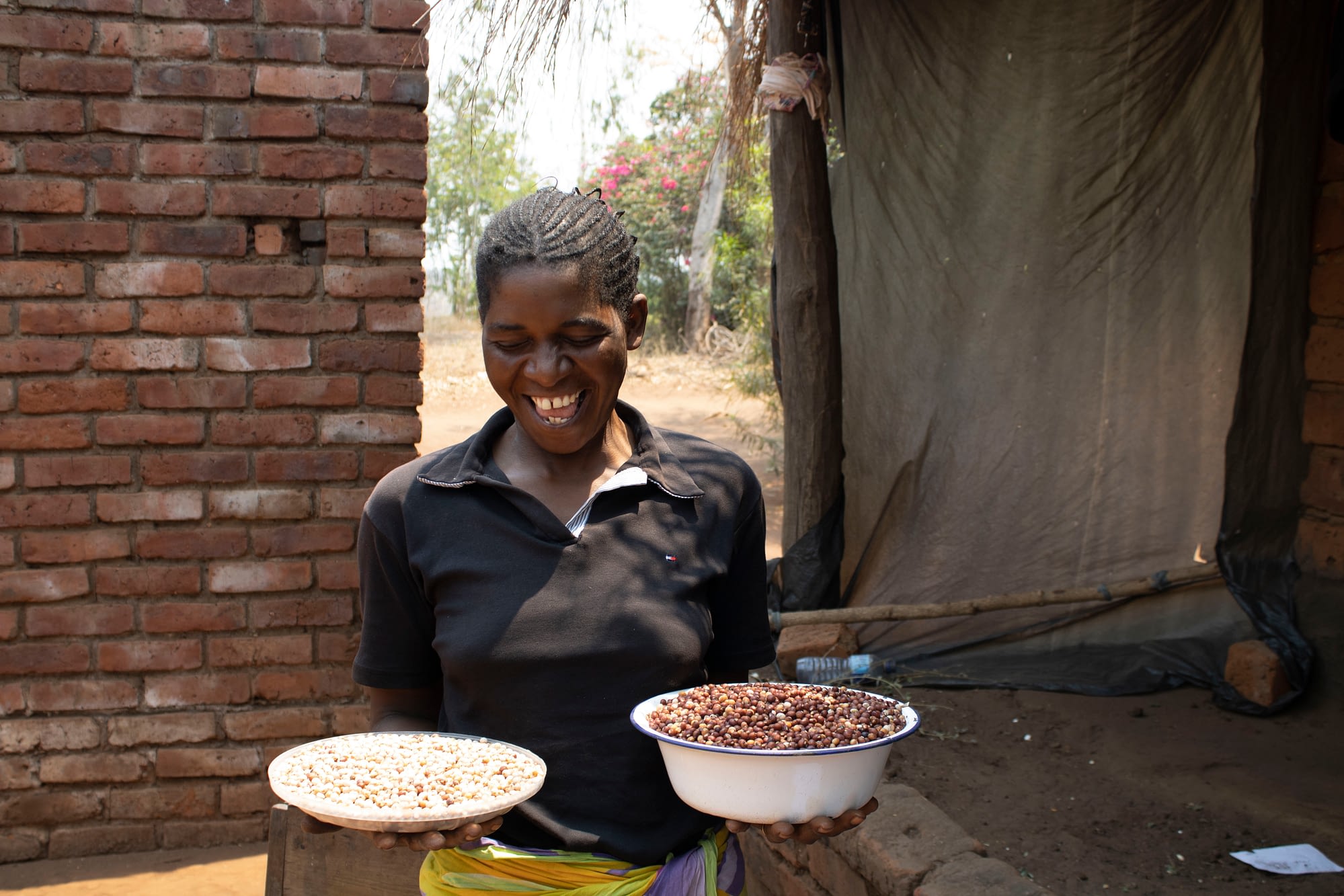 Pigeon peas are a delicacy in Lemu and Mary is happy to have sufficient stock at home. (Photo: Shiela Chikulo/CIMMYT)
