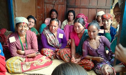 Women in Nepal participate in a focus group discussion as part of GENNOVATE's field research (Photo: Anuprita Shukla)
