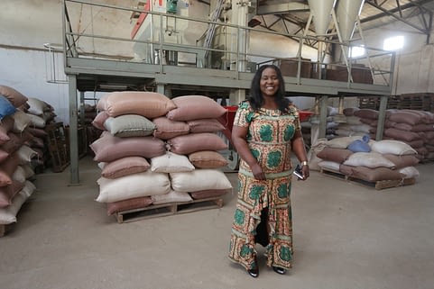 “Since working with CIMMYT, we have unlocked our production potential, ‘’ said Sylvia Horemans, Marketing Director of Zambian-based Kamano Seeds. Since its establishment in 2012, Kamano Seeds has benefitted from CIMMYT to strengthen its work in maize breeding besides technical support on maize seed production and marketing. Photo: Johnson Siamachira/CIMMYT