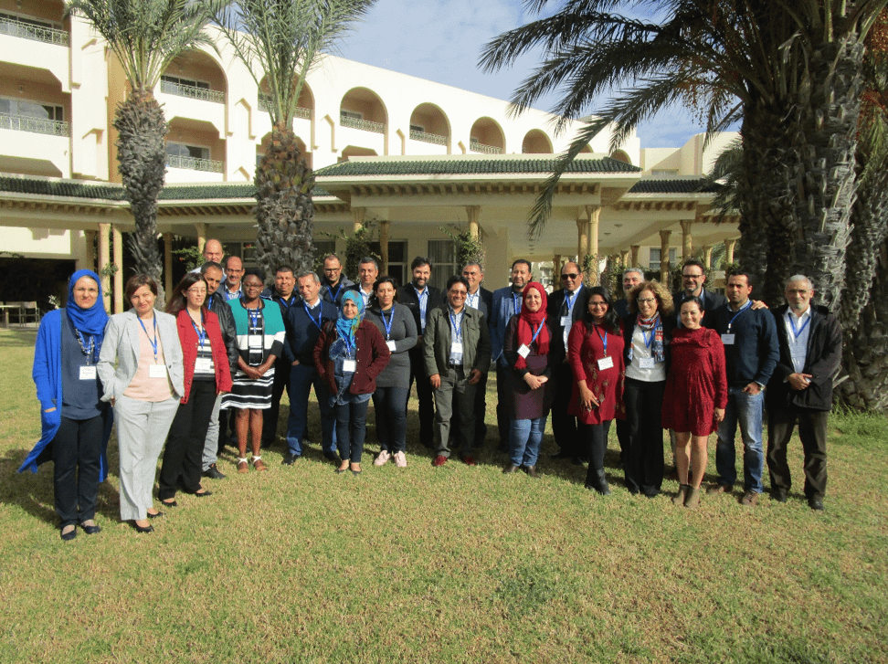Participants of the Tunisia workshop collaborate on a group exercise.
